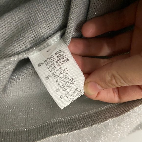 Natan Knitwear Metallic Gray Merino Wool Sweater - Picture 5 of 5